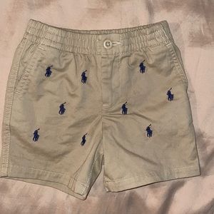 Boys Polo logo khaki shorts